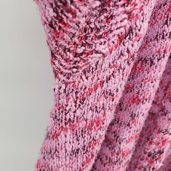 BCBG Maxazria Womens Large Marled pink black waterfall drape open front cardigan - Picture 3 of 10